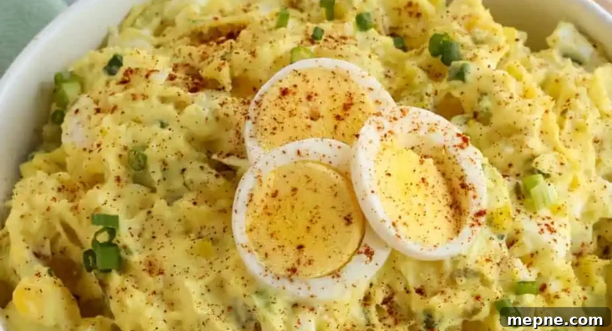 30 Side Dishes for French Dip Sandwiches 16 Overhead image of southern potato salad.