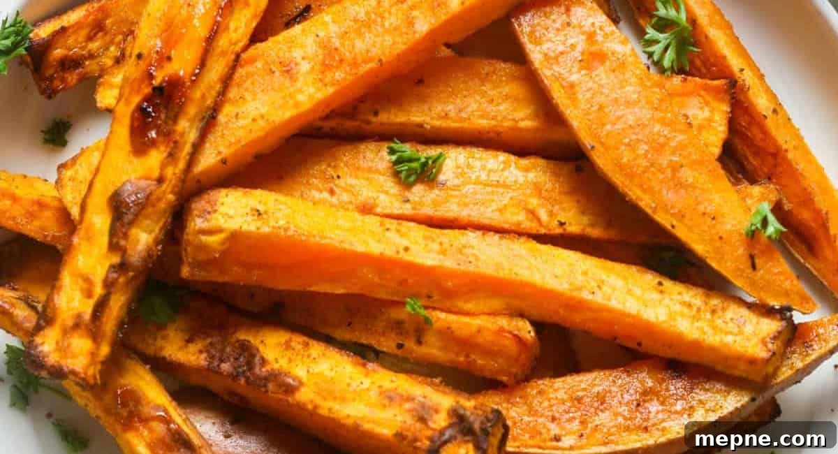 30 Side Dishes for French Dip Sandwiches 18 Overhead image of sweet potato fries.