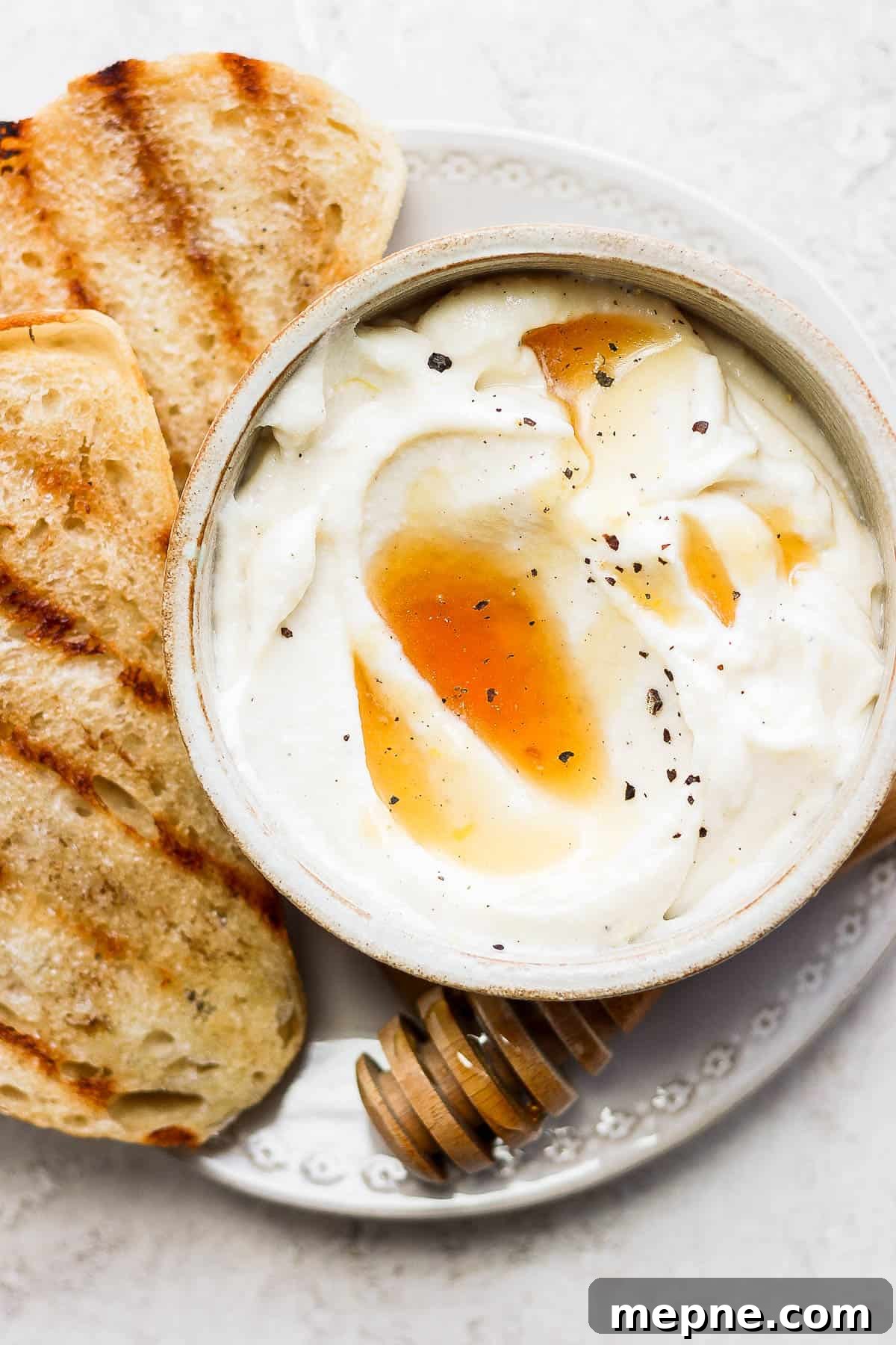 Honey Whipped Ricotta Spread for Toasts and Fruit 2 Quick and easy whipped ricotta.