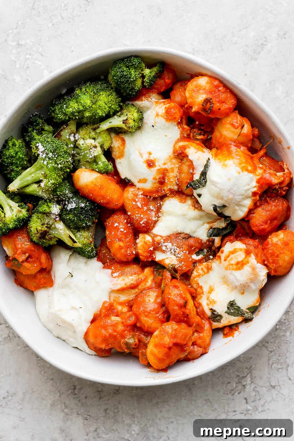 Honey Whipped Ricotta Spread for Toasts and Fruit 6 Whipped ricotta added to some baked gnocchi.