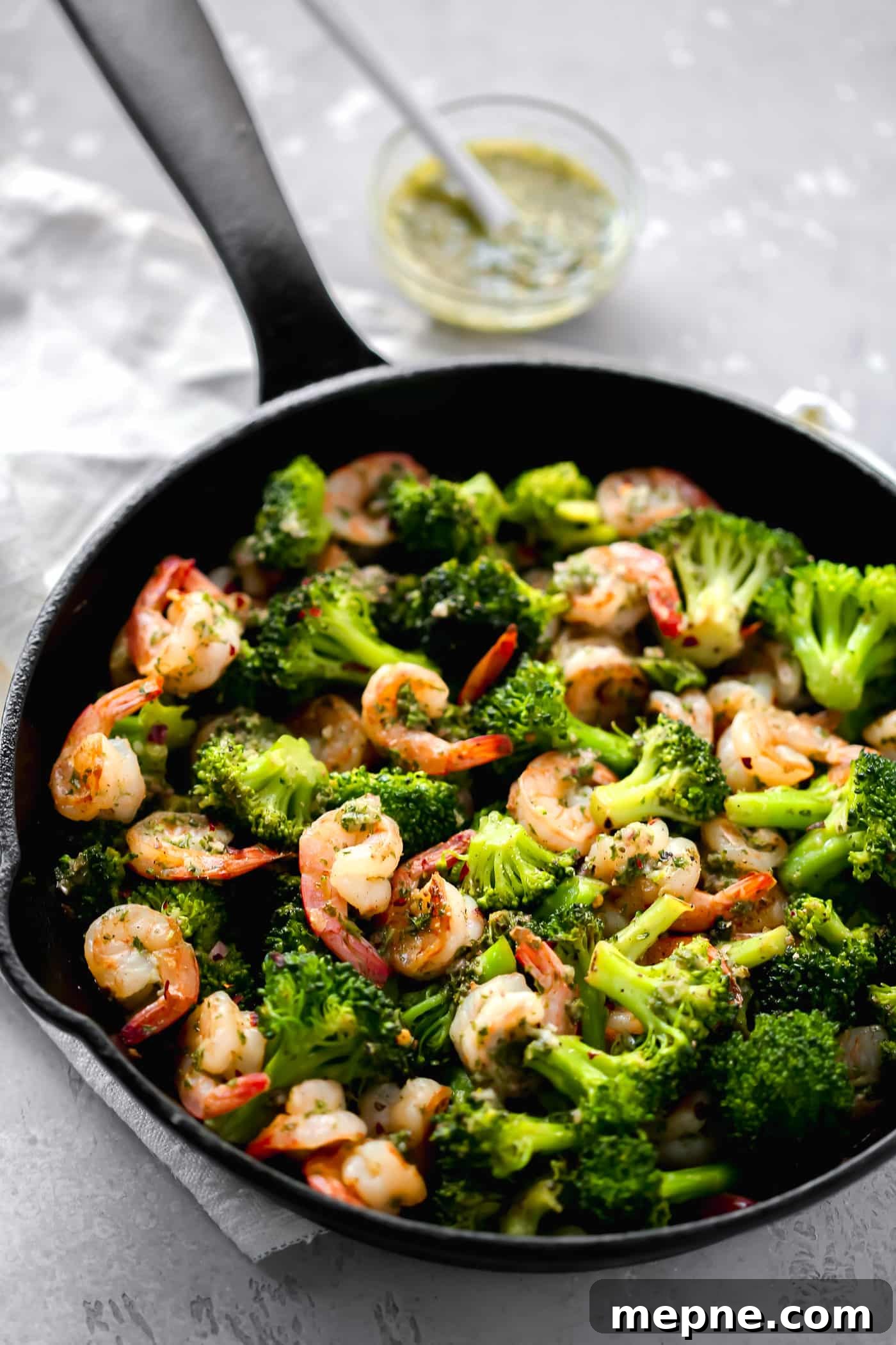 Keto Dinner Recipes: Low-Carb Ideas for Weeknights 25 close-up of shrimp and broccoli in a skillet