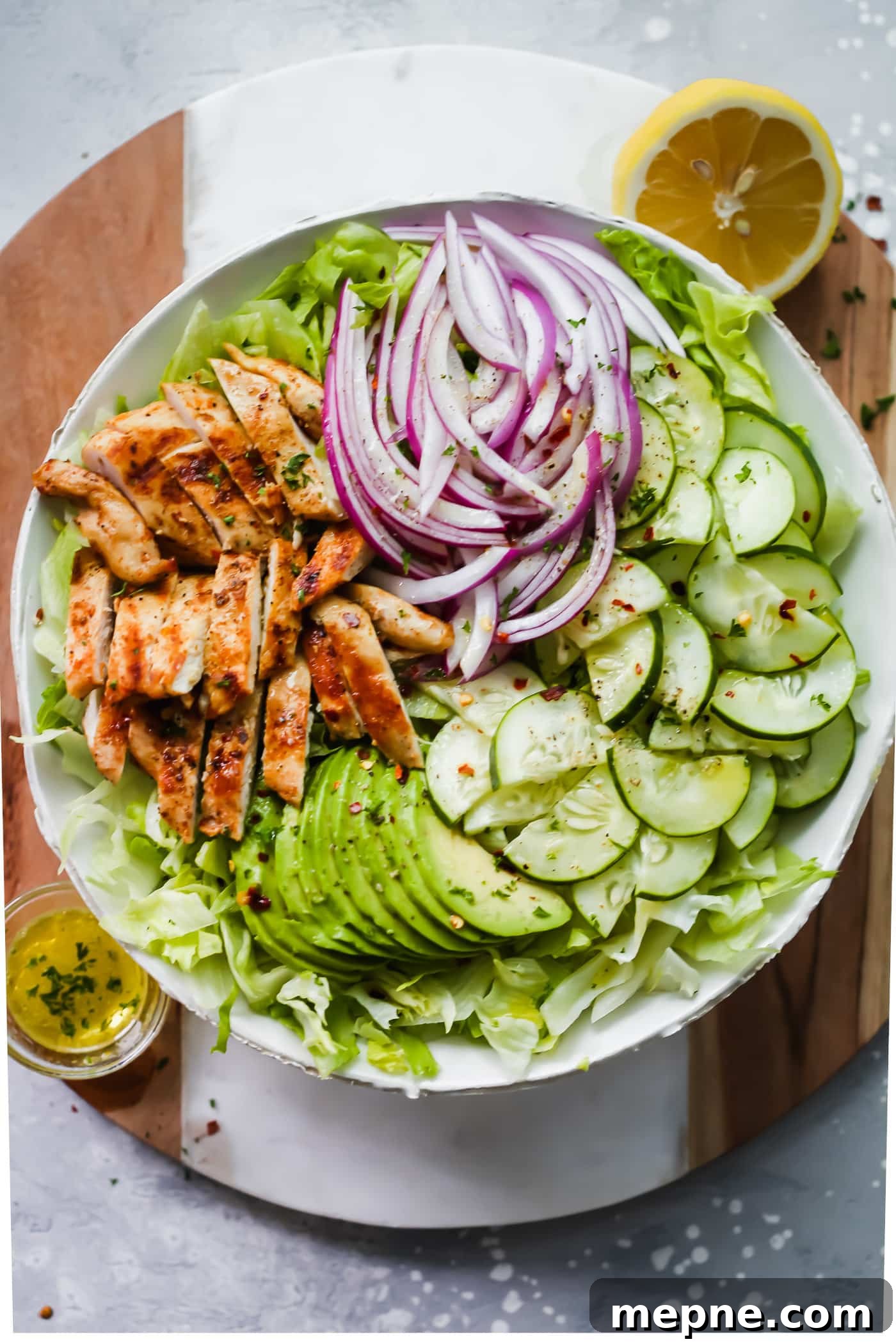 Keto Dinner Recipes: Low-Carb Ideas for Weeknights 27 overhead chicken salad in a white bowl