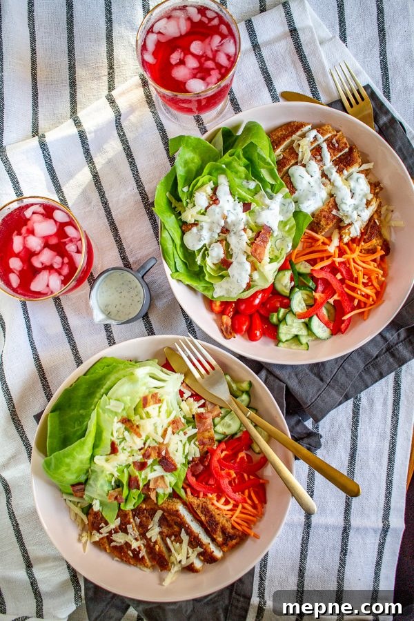 Crispy Chicken Ranch Salad with Creamy Homemade Dressing 2 Crispy Chicken Ranch Salad 5