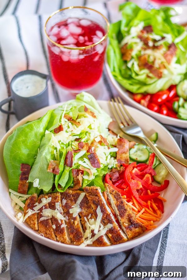Crispy Chicken Ranch Salad with Creamy Homemade Dressing 3 Crispy Chicken Ranch Salad