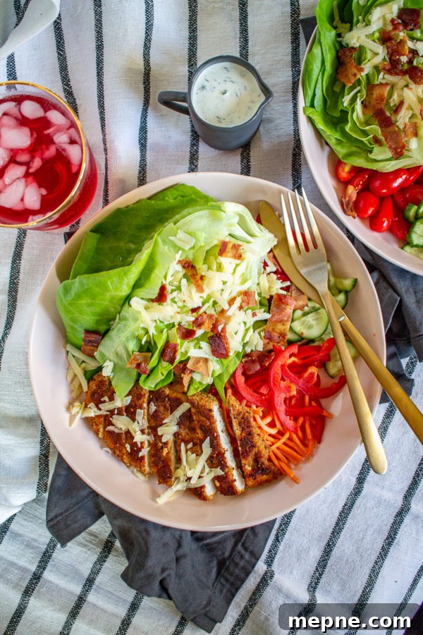 Crispy Chicken Ranch Salad with Creamy Homemade Dressing 4 Crispy Chicken Ranch Salad 4