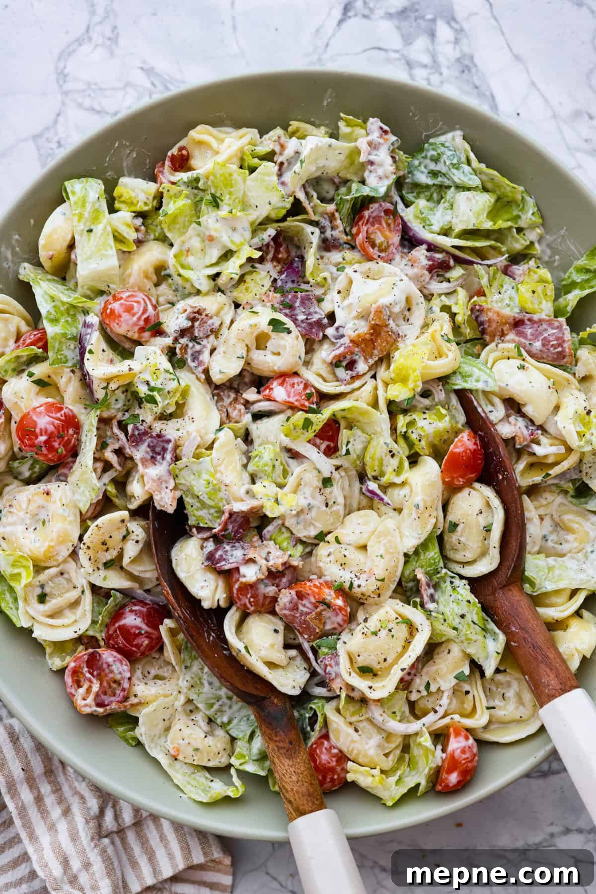 BLT tortellini pasta salad.