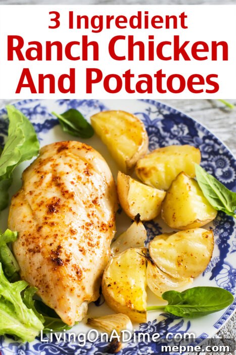You can make this easy 3 ingredient ranch chicken and potatoes recipe in the crockpot with 5 minutes' preparation time. Serve with an easy vegetable for a delicious meal your family will love!