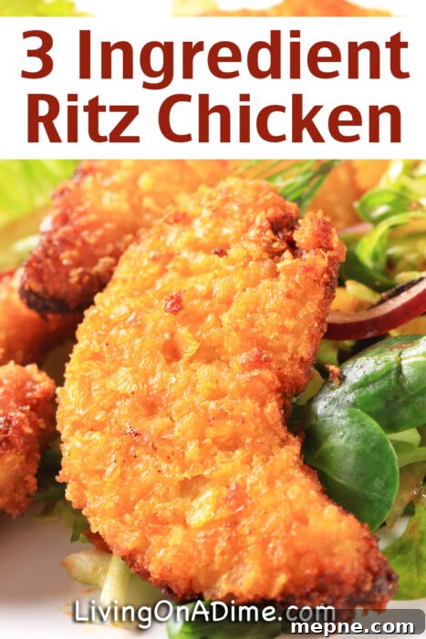 This 3 ingredient Ritz chicken is a super easy baked chicken recipe you can make with less than 5 minutes' work! Your family will love it!
