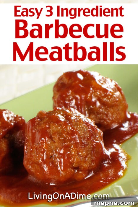 This easy 3 ingredient barbecue meatballs makes an easy and delicious crockpot meal! It's quick and easy for you and the kids and family will love it!