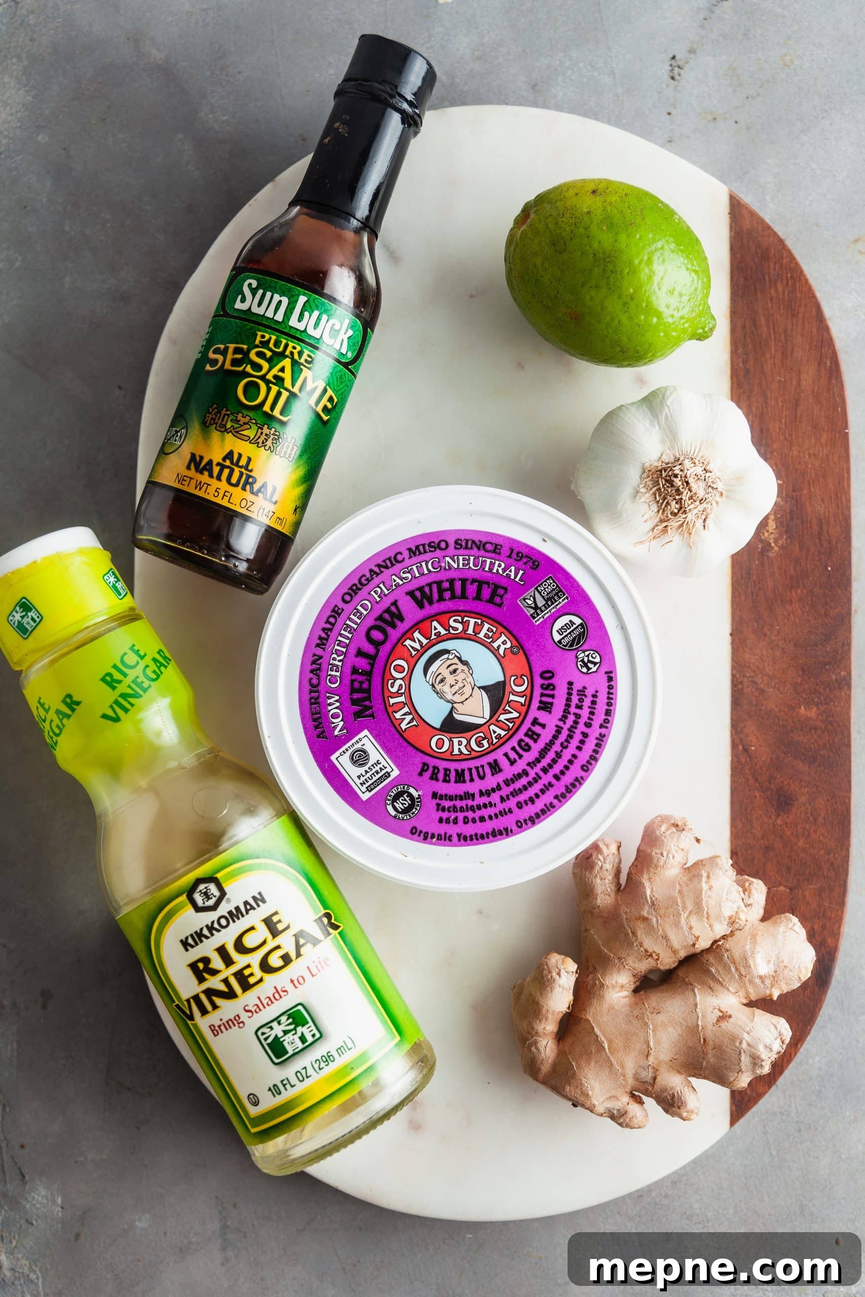Ingredients for miso dipping sauce.