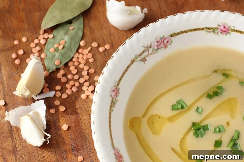 garlic lentil soup