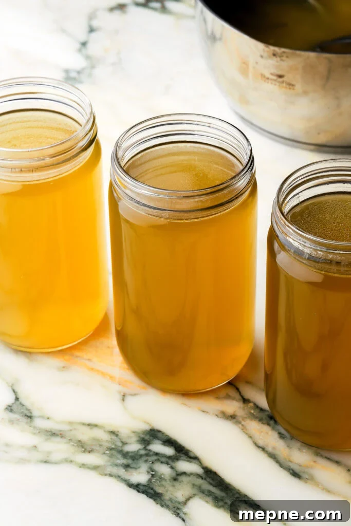 Romanian Chicken Soup (Ciorbă de pui) Recipe 12 chicken soup/broth stored in glass containers