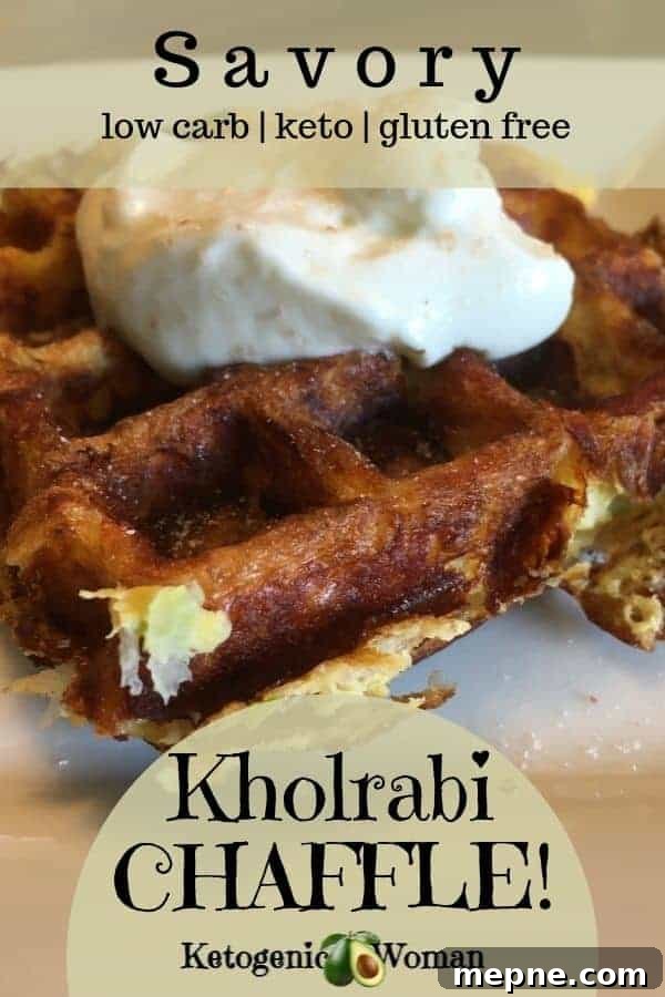 Savory and Crunchy Keto Kohlrabi Chaffle