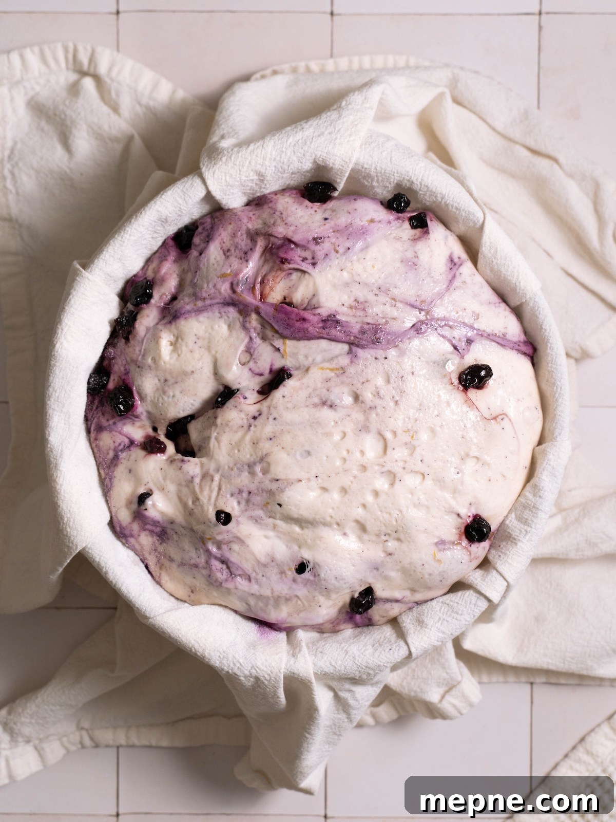 Homemade Blueberry Sourdough Bread Recipe 10 Lemon blueberry sourdough bread proofed in a bowl