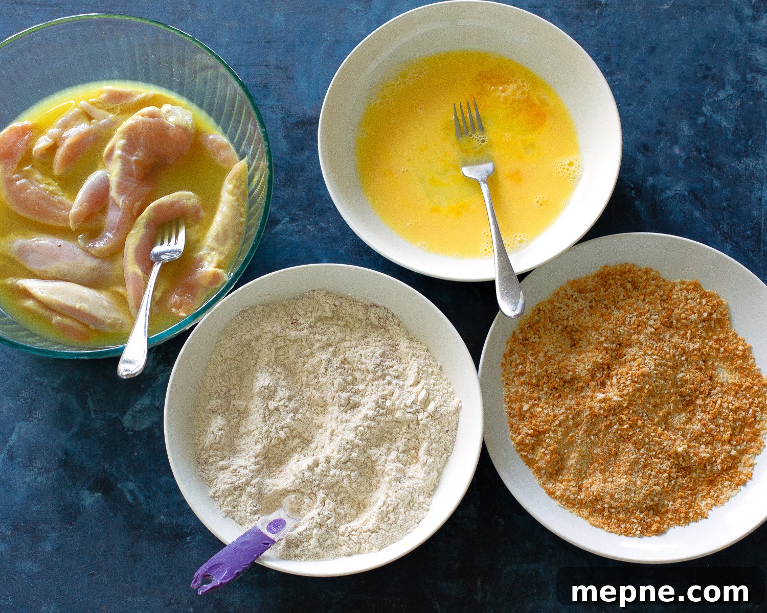 Crispy Pickle-Brined Chicken Recipe 7 flour and eggs