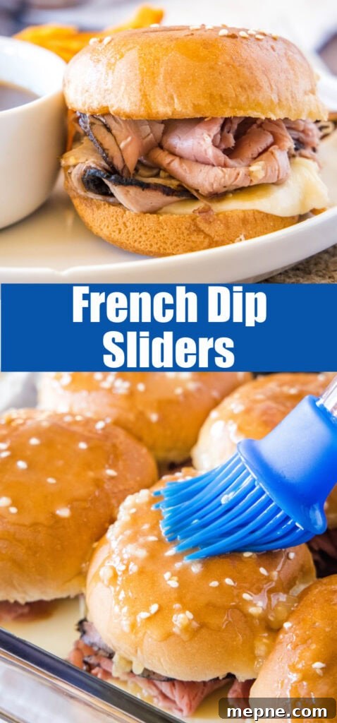 French Dip Sliders Recipe: Mini Beef Sandwiches with Au Jus 6 close up french dip sliders
