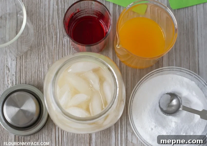 Classic Fruity Hurricane Cocktail Recipe 3 Mixing a Hurricane cocktail you will need these ingredients; fresh orange juice, fresh lime juice, white rum, dark rum, grenadine, fine sugar and ice cubes as shown here.