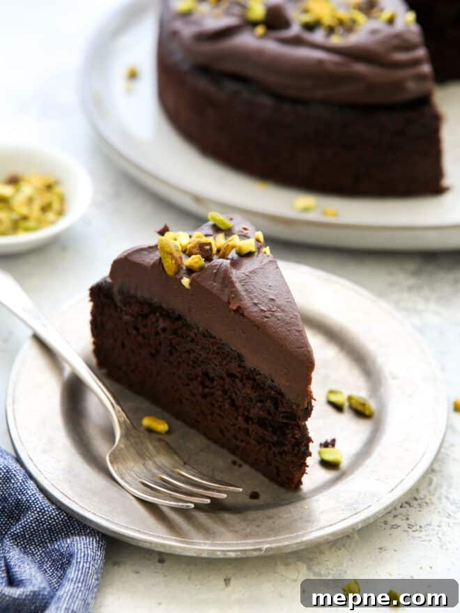Moist Chocolate Olive Oil Cake Recipe 6 slice of chocolate olive oil cake on a plate
