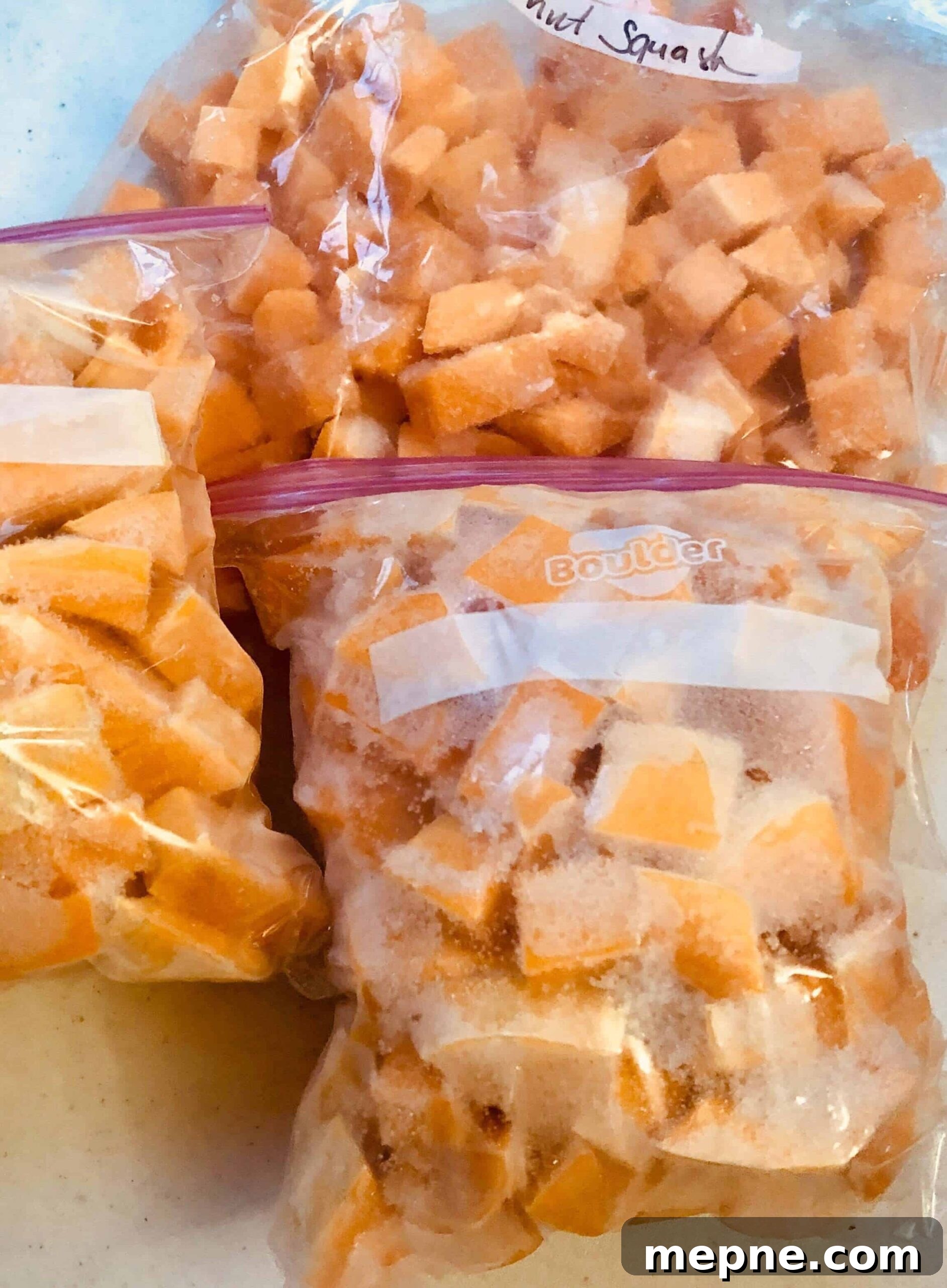 Creamy Instant Pot Butternut Squash Bisque Recipe 2 Butternut squash packaged in zip top bags.