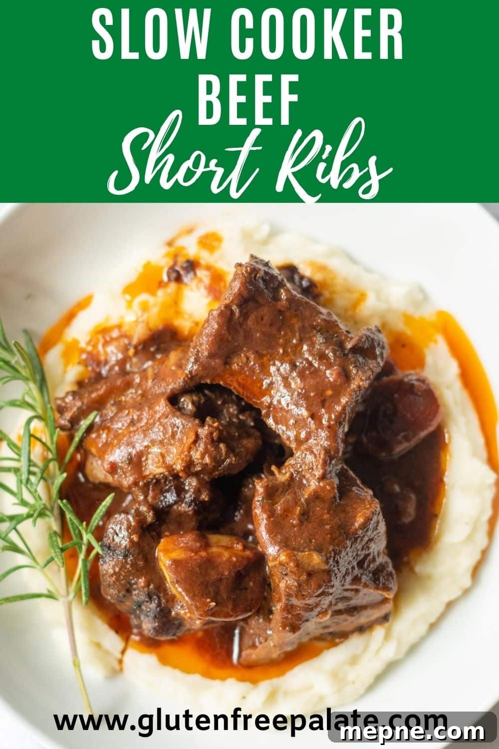 Tender Slow Cooker Beef Short Ribs Recipe 9 pinterest pin collage for slow cooker beef short ribs