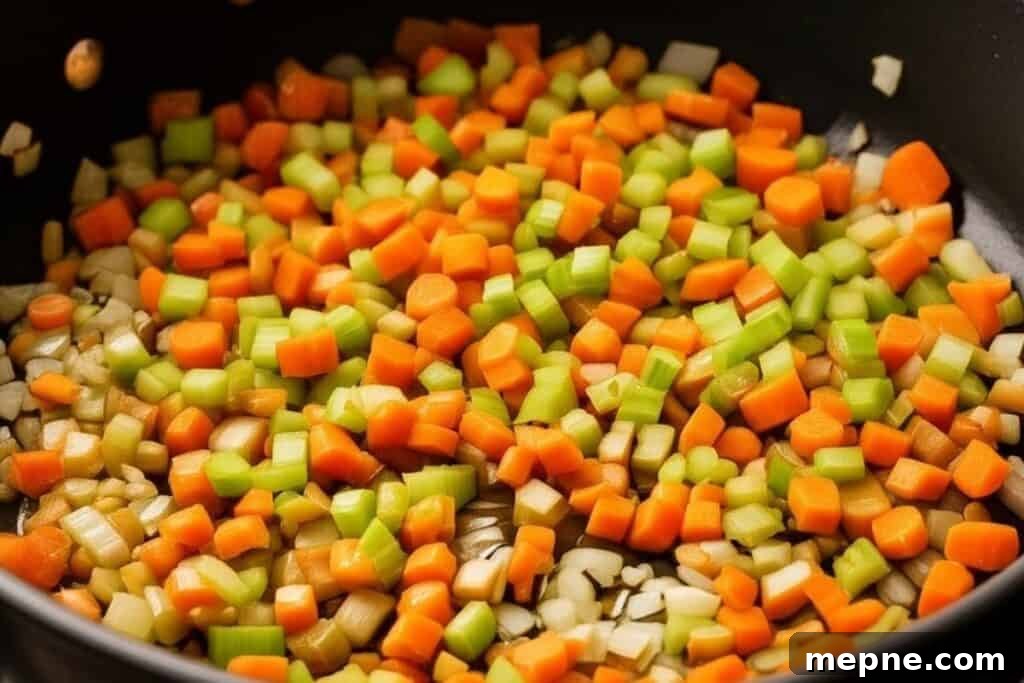 Hearty Lentil Soup Recipe with Vegetables 5 Cooking vegetables for lentil soup
