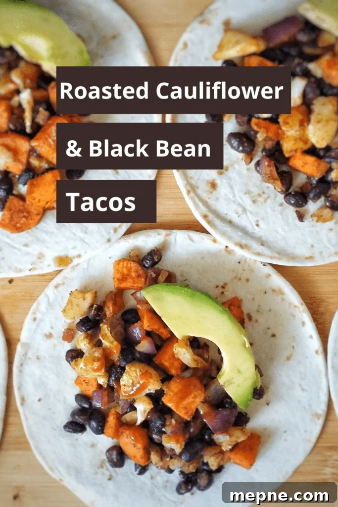 Vegan Tacos Recipe for Flavorful Plant Based Dinners 2 Plate of roasted cauliflower and black bean tacos