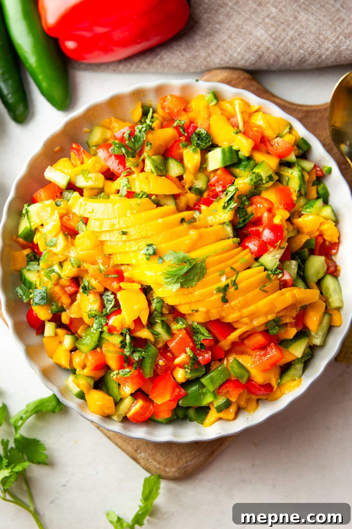 Fresh Mango Salsa Recipe: Sweet, Zesty, Bright 8 Mango salsa on a spoon