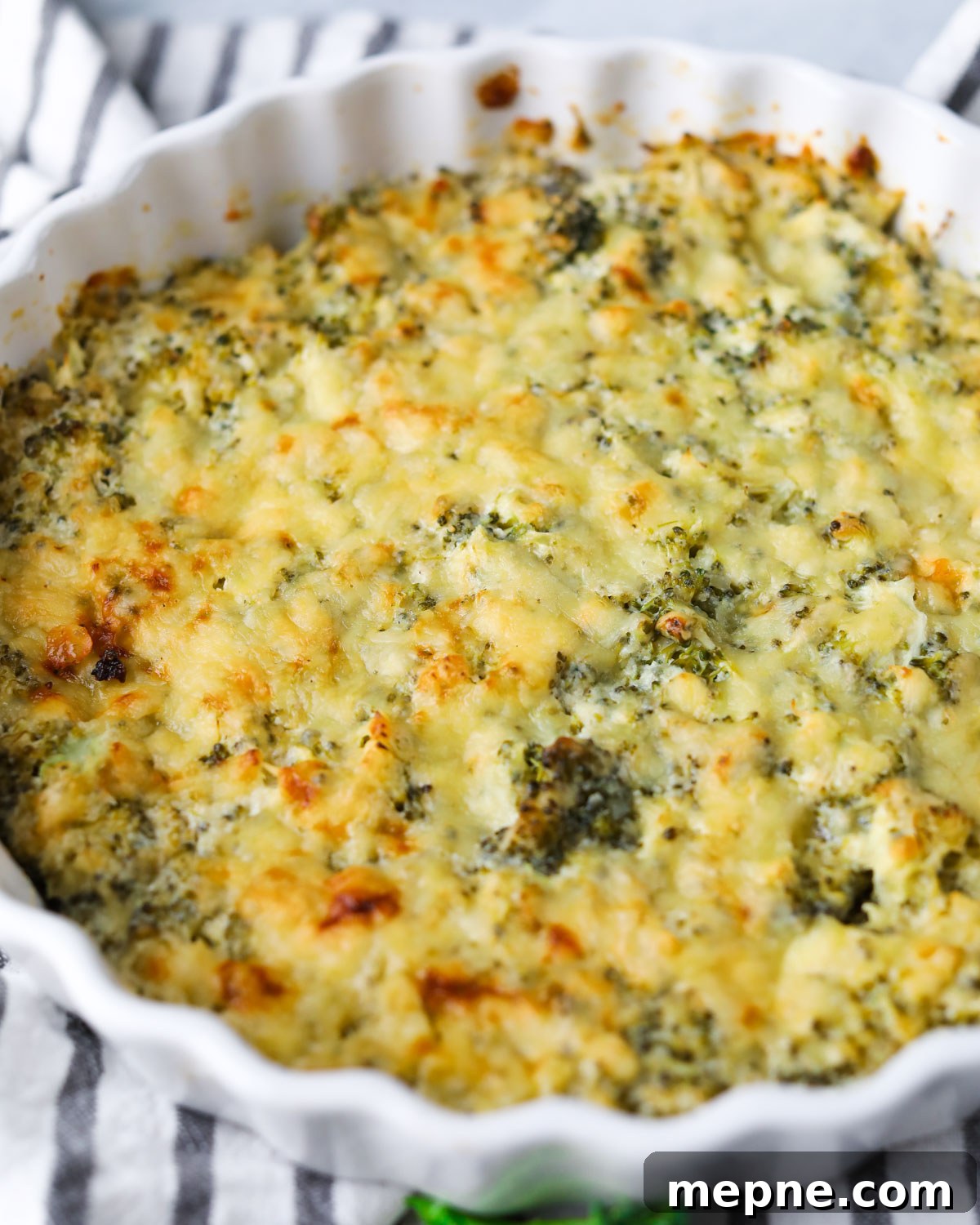 5-Ingredient Keto Broccoli Casserole Recipe 2 brocoli casserole in round dish