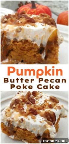 Pumpkin Poke Cake with Butter Pecan Drizzle 5 fall dessert
