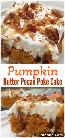 Pumpkin Poke Cake with Butter Pecan Drizzle 6 Pumpkin Butter Pecan Poke Cake