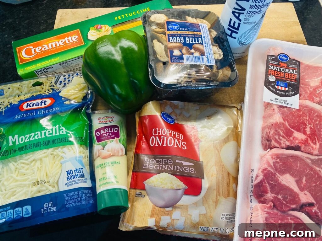 One-Pan Philly Cheesesteak Pasta Recipe 2 Ingredients for the pasta dish