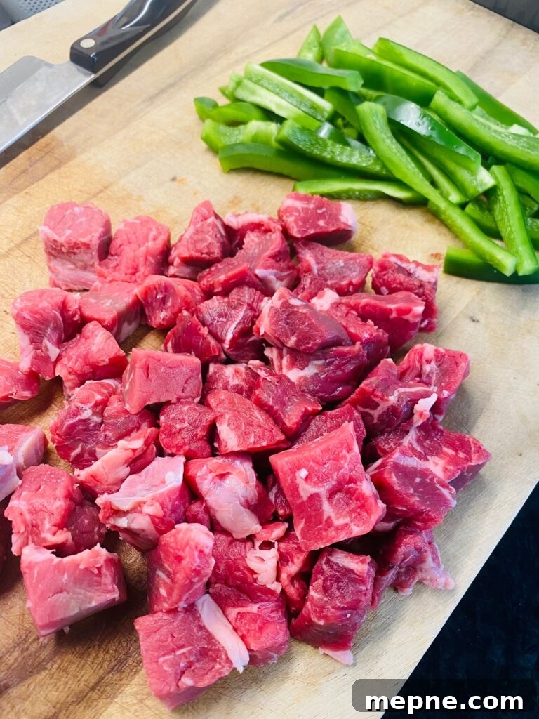 One-Pan Philly Cheesesteak Pasta Recipe 3 chopped steak and peppers