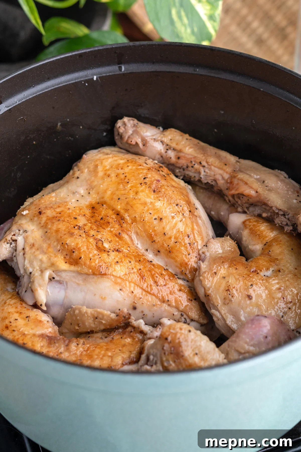 Authentic Chicken Pozole Verde Recipe 3 Spatchcocked chicken for pozole