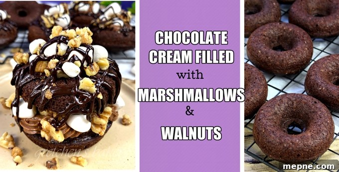 Rocky Road Chocolate Donuts with Marshmallows and Nuts 5 Vegan Rocky Road Donuts