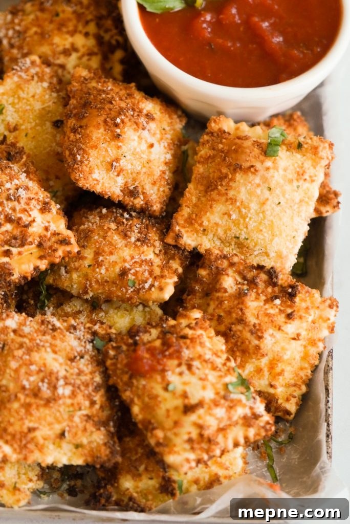 Crispy Air Fryer Ravioli with Marinara Dip 4 Air Fryer Fried Ravioli