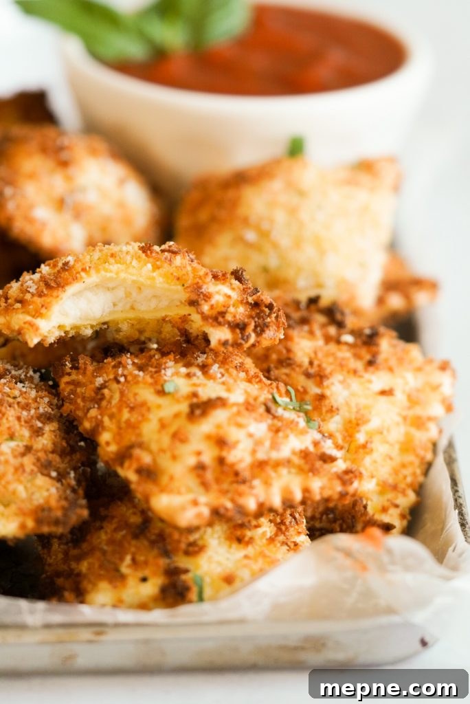Crispy Air Fryer Ravioli with Marinara Dip 5 Air Fried Ravioli