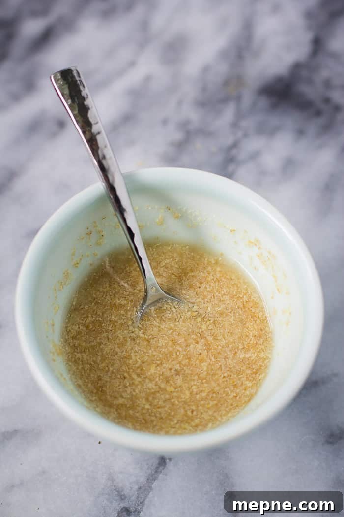 Thickened flax or chia egg substitute