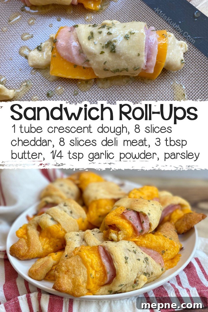 24 Canned Refrigerated Dough Recipes for Dinner and Dessert 16 Warm sandwich roll-ups made with deli meat and sliced cheese wrapped in a can of refrigerated crescent dough, brushed with seasoned butter, and then baked until the dough is golden brown and cheese is gooey.