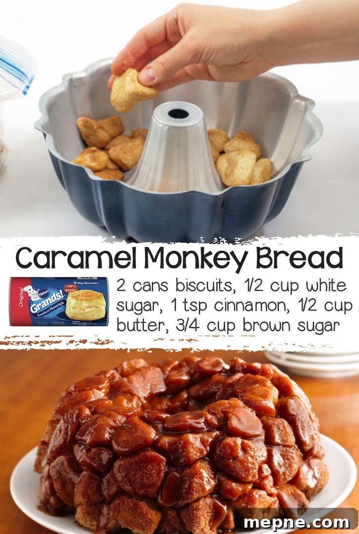 24 Canned Refrigerated Dough Recipes for Dinner and Dessert 18 Gooey caramel monkey bread made with 2 cans of pillsbury biscuits cut into small bite-size pieces, mixed with butter, brown sugar, and cinnamon and then baked in a bundt pan.