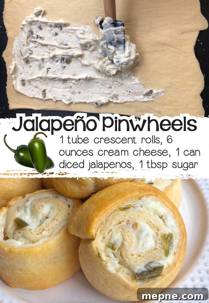 24 Canned Refrigerated Dough Recipes for Dinner and Dessert 21 Sweet and spicy pinwheels appetizer made with a can of Pillsbury crescent dough stuffed with a mixture of cream cheese, canned jalapenos, and a little sugar.