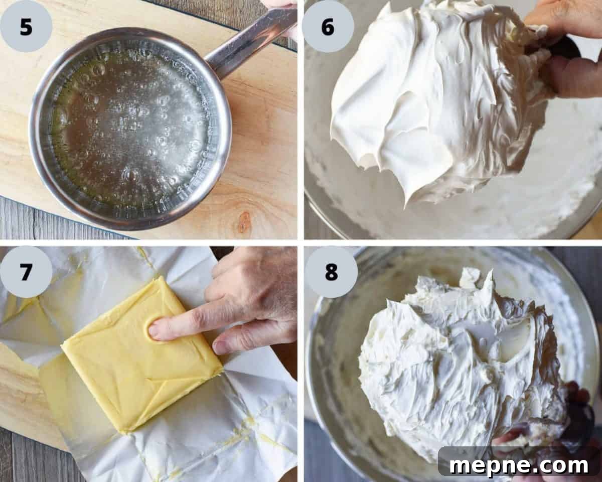 How to Make Italian Meringue Buttercream 4 Step by step photos of how to make this buttercream recipe.