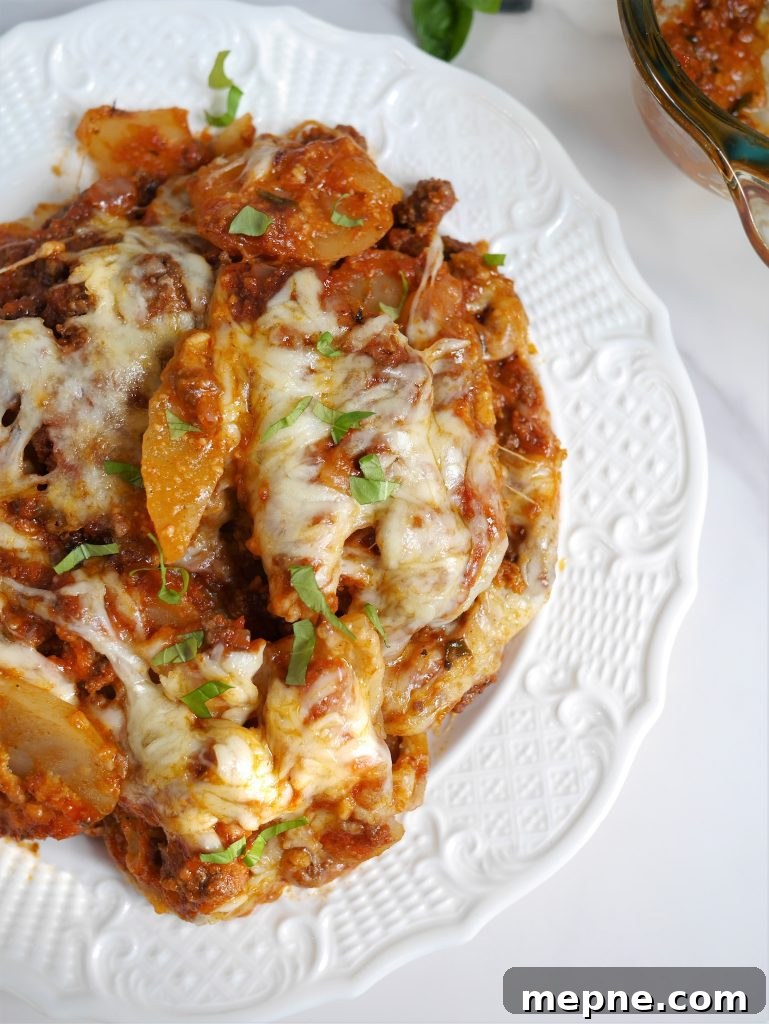 Cheesy and saucy Italian potato casserole