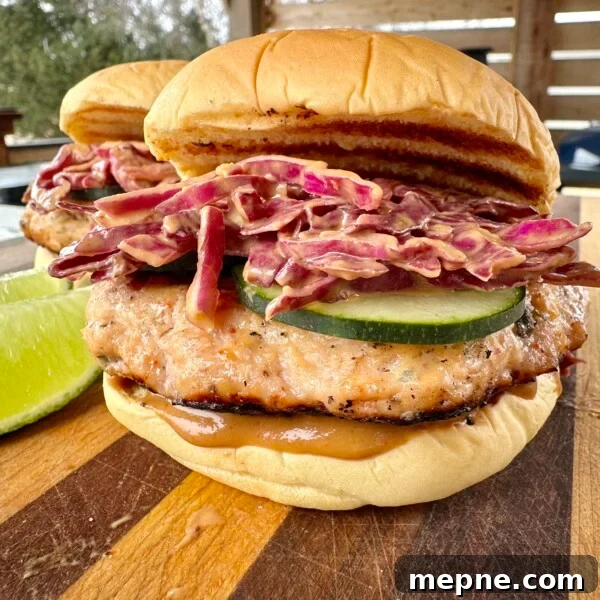 Thai inspired chicken burger