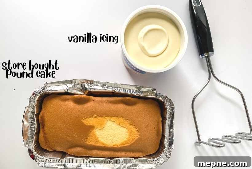 Labeled ingredients to make the winter wonderland cakesicles recipe.