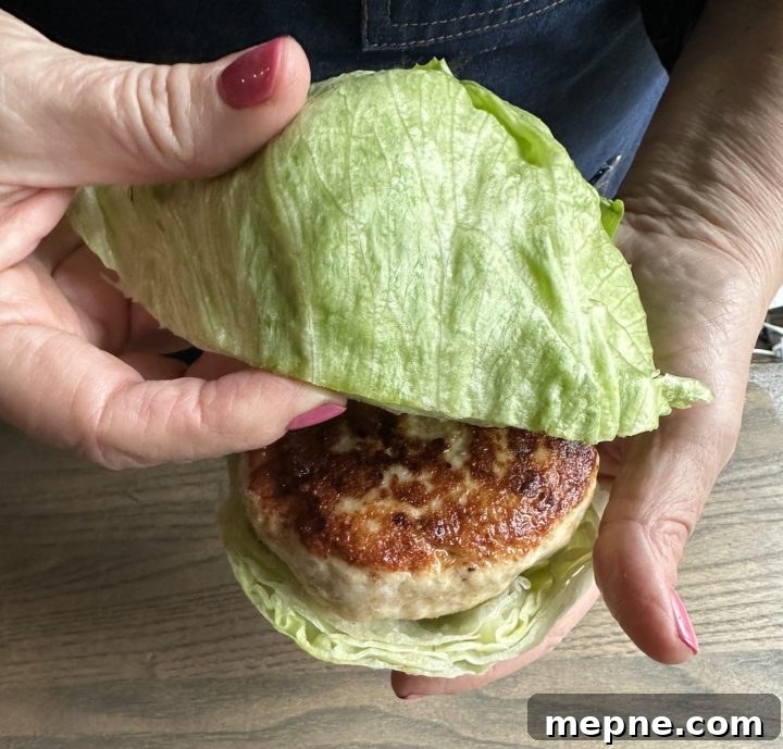 Smoky Chicken Patty Bowl: Weeknight Chicken Burger Recipe 15 demonstration of lettuce bun