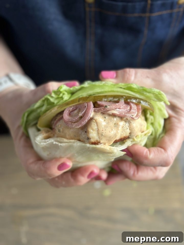 Smoky Chicken Patty Bowl: Weeknight Chicken Burger Recipe 16 whole30 chicken burger in a lettuce bun