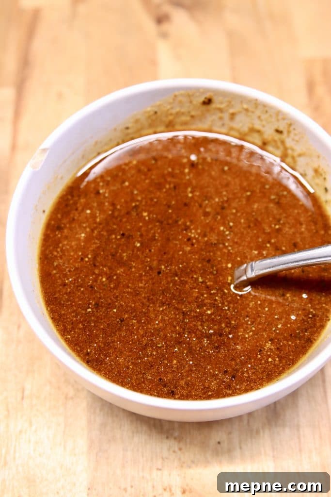 Bowl of fajita marinade.