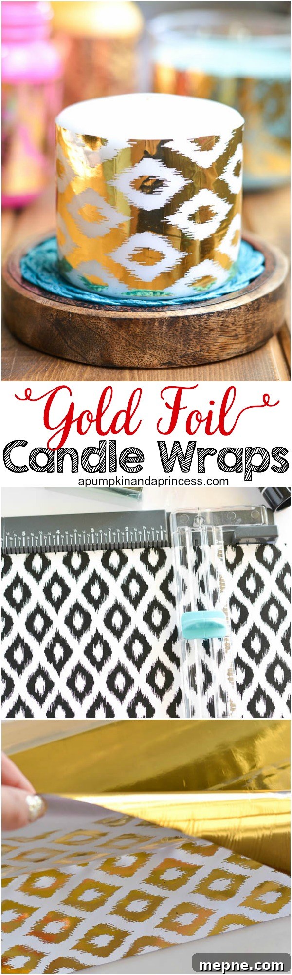 DIY Gold Foil Candles