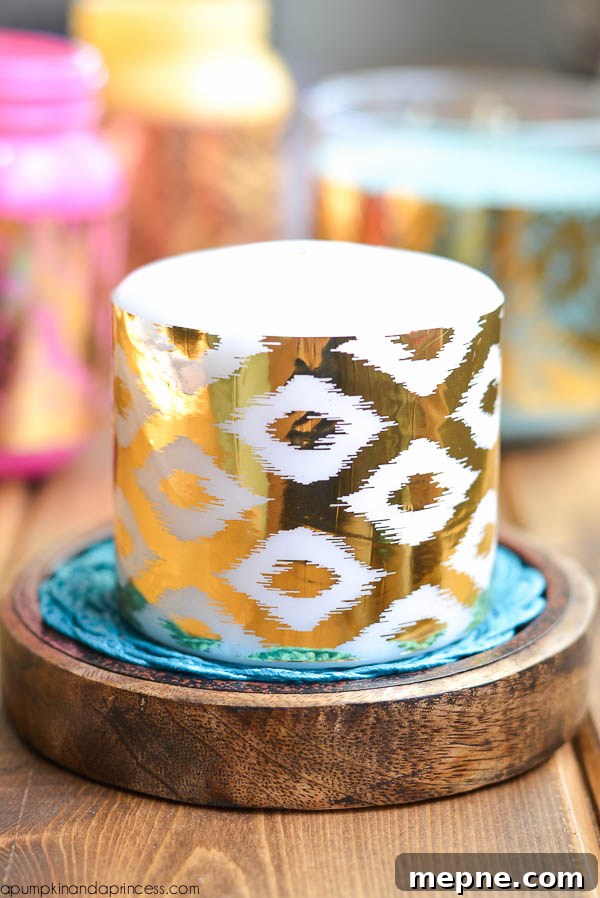 DIY Gold Foil Candle Wraps