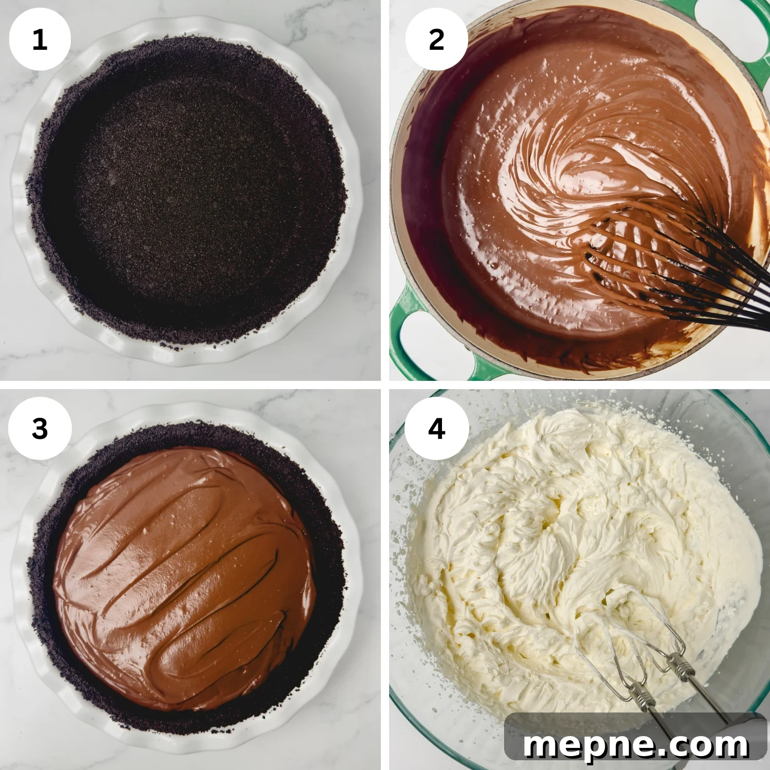 Decadent Homemade Chocolate Cream Pie Recipe 4 Chocolate cream pie with whipped cream topping
